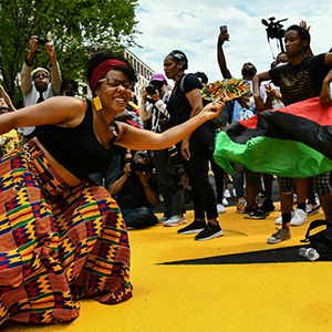 Dance celebration at Juneteenth Parade
